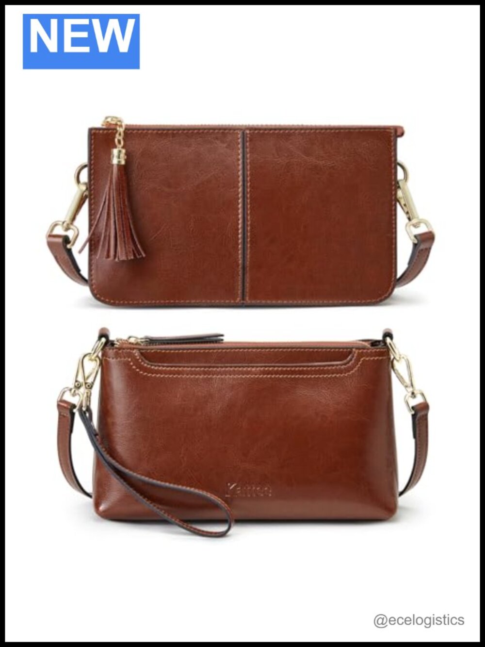 Bundle of 2 Genuine Leather Small Crossbody Bags with RFID Blocking